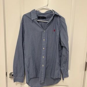 Ralph Lauren Navy and White Gingham Shirt